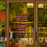 Portrait Round Plus All Visitors Please Use Front Door Wall or Door Sign | Health And Safety Office Signage