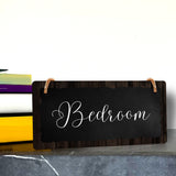 Bedroom 5x10 Hanging Plus Wall or Door Sign | Rustic Twine | Range of Vibrant Decor Styles | Room Signs For Home and Business