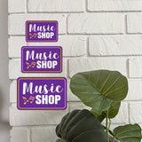 Classic Framed Plus Music Shop Wall or Door Sign | Directional Public Signage
