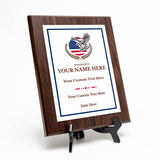 Thank You For Your Service Military and First Responders Customizable Award Plaque | Patriotic Recognition of Achievement and Service Personalizable Plaques