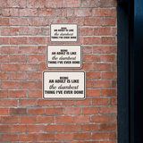 Classic Framed Plus Being An Adult Is Like The Dumbest Thing I've Ever Done Wall or Door Sign | Funny Man Cave Décor