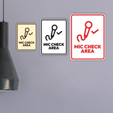 Signs ByLITA Portrait Round Mic Check Area Door or Wall Sign Easy Installation | Directing Artists & Co-Workers | Music | Concert | Festivals