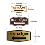 Fancy Restrooms Left Arrow (Gender Symbols) Wall or Door Sign