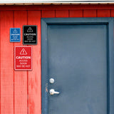 Signs ByLITA Portrait Round Caution: Access Door May Be Hot Door or Wall Sign Easy Installation | Health And Safety | Building And Danger Signs