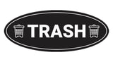 Signs ByLITA Oval Trash Sign - Laser-Engraved Lettering | Durable ABS Plastic | Vibrant Colors | Powerful Foam Tape