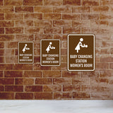 Portrait Round Plus Baby Changing Station Women's Room Wall or Door Sign | General Public Signage
