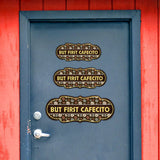 Designer Plus But first Cafecito Door or Wall Sign | Funny Spanish Signs For Stores & Businesses