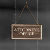 Attorney's Office 5" x 10" Hanging Wall or Door Sign | Legal and Court House Rustic Twine Signage