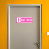 Standard Plus Staff Toilets (Pink) Door or Wall Sign