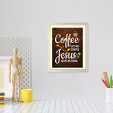 Designs ByLITA Coffee Gets Me Started Jesus Keeps Me Going, Wall Print Art | Funny Coffee Home & Office Decor (Unframed or Framed)