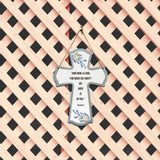 “And now, O Lord, for what do I wait? My hope is in you." Psalm 39:7 11.5" x 8" Cross Hanging Sign | Rustic Twine | Inspiring Religious Bible Decor