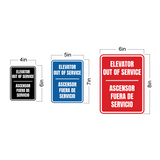 Signs ByLITA Portrait Round Elevator Out Of Service Door or Wall Sign | Spanish Bilingual Business Signs