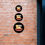 Circle Plus Noodles Neon Graphic Style Wall or Door Sign | Live Streamer Gaming Themed Decoration