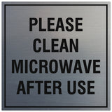 Signs ByLITA Square Please Clean Microwave After Use Sign - Easy Installation | Durable Material