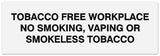 Signs ByLITA Basic Tobacco Free Workplace No smoking, vaping or smokeless tobacco Sign - Laser-Engraved Lettering | Durable ABS Plastic | Vibrant Colors | Powerful Foam Tape
