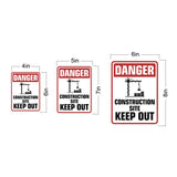 Portrait Round Plus Danger Construction Site Keep Out Wall or Door Sign | Health And Safety Signage