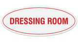 Signs ByLITA Oval DRESSING ROOM Sign - Laser-Engraved Lettering | Durable ABS Plastic | Vibrant Colors | Powerful Foam Tape