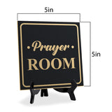 Prayer Room 5"x 5" Square Table Sign With Acrylic Easel | Religious Décor