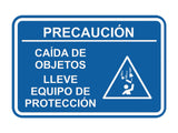 Signs ByLITA Classic Framed Precaución Caída de Objetos Lleve Equipo de protección Door or Wall Sign Easy Installation | Health And Safety | Building And Hospitality