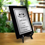 Powerlifting Customizable Black Frame Wooden Award Plaque | Easel Mount Option | Achievement and Recognition Personalizable Plaques