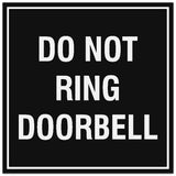 Signs ByLITA Square Do Not Ring Doorbell Sign - Easy Installation | Durable Material