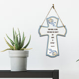 “And now, O Lord, for what do I wait? My hope is in you." Psalm 39:7 11.5" x 8" Cross Hanging Sign | Rustic Twine | Inspiring Religious Bible Decor