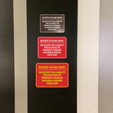 Signs ByLITA Classic Framed Guests Please Note: We accept no liability for injuries or property damage incurred during your stay Door or Wall Sign Easy Installation | Warning Health & Safety | Office & Venues