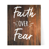 Designs ByLITA Faith Over Fear, Wall Print Art | Religious Home Decor (Unframed or Framed)