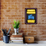 Portrait Round Plus Gamer's Paradise: Where Sleep is for the Weak Wall or Door Sign | Easy Installation | Gaming | Home Decor