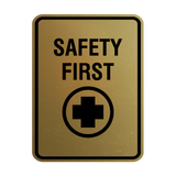 Signs ByLITA Portrait Round Safety First Wall or Door Sign