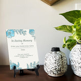 Customizable 6 x 8" Floral Memorial Table Sign - Personalizable Design In Loving Memory Of Sign with Acrylic Easel Stand for Table, Counter, or Shelf Display