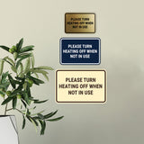 Signs ByLITA Classic Framed Please Turn Heating Off When Not In Use Door or Wall Sign | Eco-Friendly Home Signs
