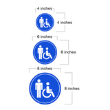 Circle Plus Male Restroom Wall or Door Sign | Easy Installation | Health & Safety Signage