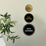 Circle Office Restrooms Wall or Door Sign