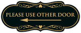 Signs ByLITA Designer Please Use Other Door (Left Arrow) Sign - Easy Installation | Durable Wall or Door Sign
