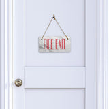 Exit 5" x 10" Hanging Wall or Door Sign | Rustic Twine | Signs for Home and Business