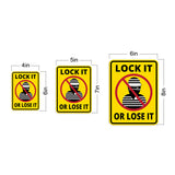 Portrait Round Plus Lock It Or Lose It Wall or Door Sign | Health And Safety Office Signage