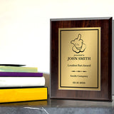 Middle Finger Novelty Funny Customizable Award Plaque | Funny Parody Achievement Personalizable Plaques