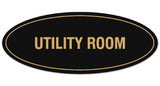 Signs ByLITA Oval Utility Room Sign - Laser-Engraved Lettering | Durable ABS Plastic | Vibrant Colors | Powerful Foam Tape
