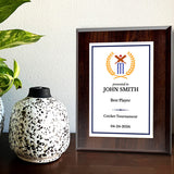 Cricket Customizable Wooden Award Plaque | Easel Mount Option | Achievement and Recognition Personalizable Plaques | Sports Award
