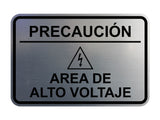 Signs ByLITA Classic Framed Precaución Area de Alto Voltaje Door or Wall Sign Easy Installation | Health And Safety | Building And Hospitality