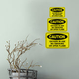 Classic Framed Plus Caution Oxygen In Use No Smoking Or Open Flame Door or Wall Sign | Warning Signage