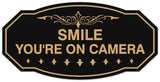 Signs ByLITA Victorian Smile You're On Camera Wall or Door Sign - Laser-Engraved Lettering | Durable ABS Plastic | Vibrant Colors | Powerful Foam Tape