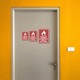 Portrait Round Plus Please Keep Flammable Materials Away from All Heat Sources Wall or Door Sign | Business Safety Sign