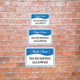 Classic Framed Plus Think Clean No Dumping Allowed Door or Wall Sign | Health & Safety Signage