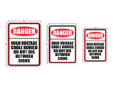 Portrait Round Plus Danger High Voltage Cable Buried Do Not Dig Between Signs Wall or Door Sign | Business Protection Construction Site Warehouse & Shop Area