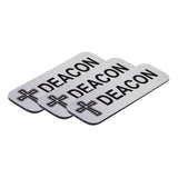Deacon, Cross Design, 1 x 3" Name Tag/Badge, (3 Pack)