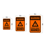 Portrait Round Plus Warning Consider Yourself Warned Wall or Door Sign | Easy Installation | Funny Novelty Imitation Warning Signs