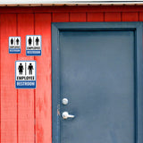 Portrait Round Plus Employee Restroom Wall or Door Sign | Office & Workspace Bathroom Signage