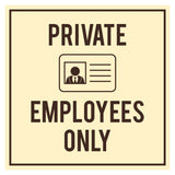 Signs ByLITA Square Private Employees Only Wall or Door Sign